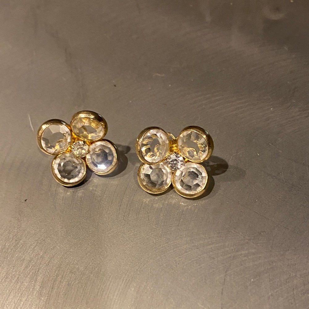 Elegant Gold and Silver Crystal Earrings